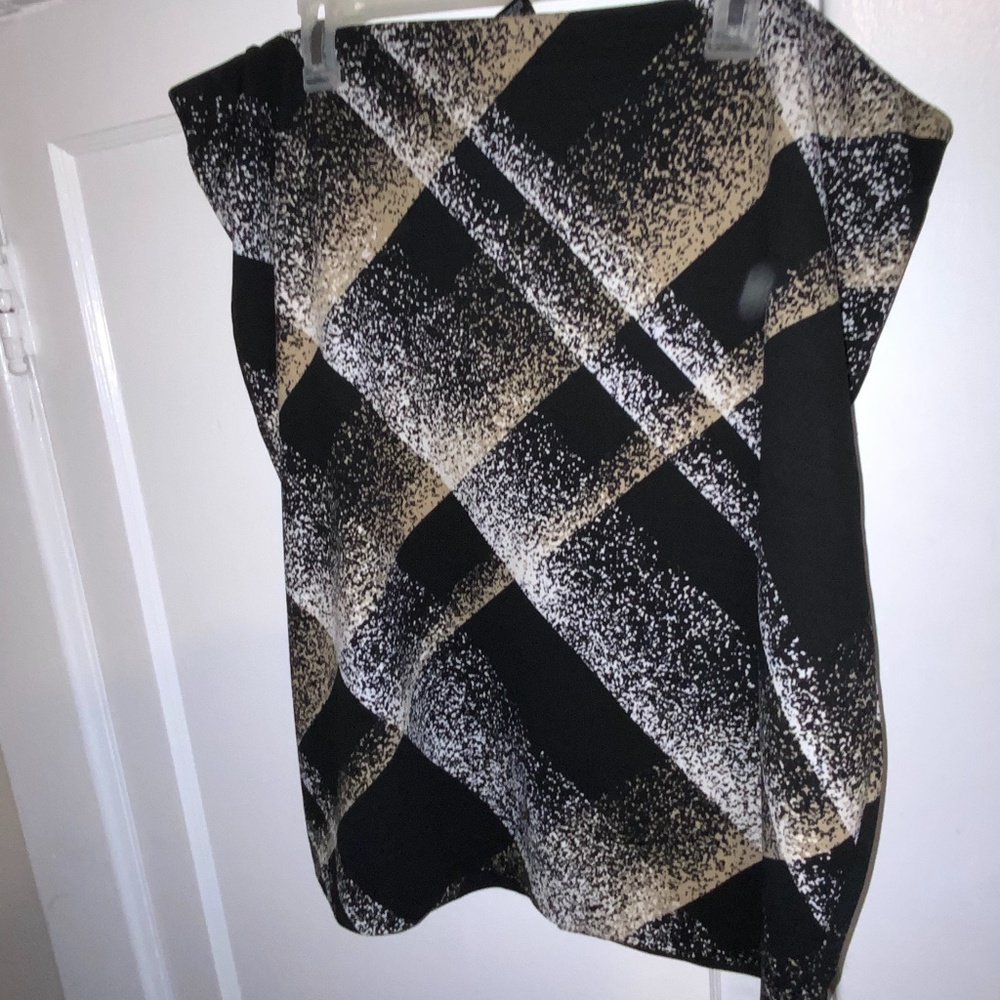 Black, tan, & white skirt - ashley stewart